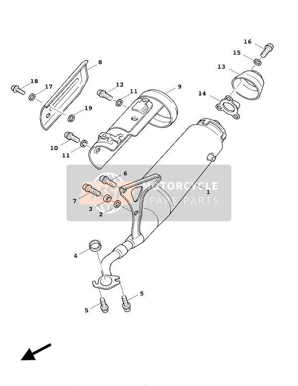 4VPE46271000, Protez.Marmitta  Boos/bw'S 100, Yamaha, 1